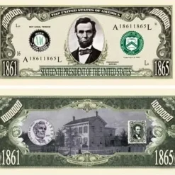 Egpull<100 - President Abraham Lincoln Million Dollar Novelty Money Patriotic Bills - Miniature Marvels: Airplane Models & Painted Dice