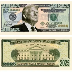 Egpull<100 - President Donald Trump 2025 Novelty Money Bills Party Fake Play MAGA Note - Miniature Marvels: Airplane Models & Painted Dice