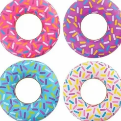 Egpull<4 Assorted 18" Sprinkle Donut Inflatable Pool Party Decoration Float Blow Up Toy - Miniature Marvels: Airplane Models & Painted Dice