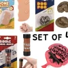 Egpull<4 Assorted Gag Joke Prank Gifts - Whoopee, Bone Cracker, Dog Poop, Giggle Noise - Miniature Marvels: Airplane Models & Painted Dice