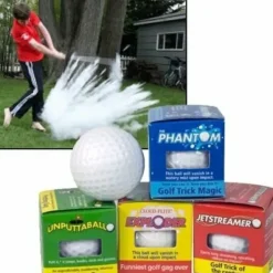 Egpull<4 Assorted Trick Prank Golf Balls ~ Exploding,Wobble,Mist,Streamer (1 of each) - Miniature Marvels: Airplane Models & Painted Dice