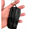 Egpull<12  Black Faux Leather 2-Pocket Zippered Key Chain Coin Money Bag Purse Pouch - Miniature Marvels: Airplane Models & Painted Dice