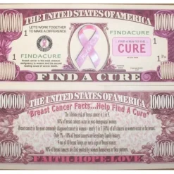 Egpull<100 Breast Cancer Awareness collectible novelty money educational bills - Miniature Marvels: Airplane Models & Painted Dice