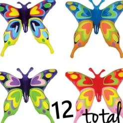 Egpull<12 Butterfly Inflatable Blow Ups ~ Toy Party Bright Colorful Butterflies (1dz) - Miniature Marvels: Airplane Models & Painted Dice