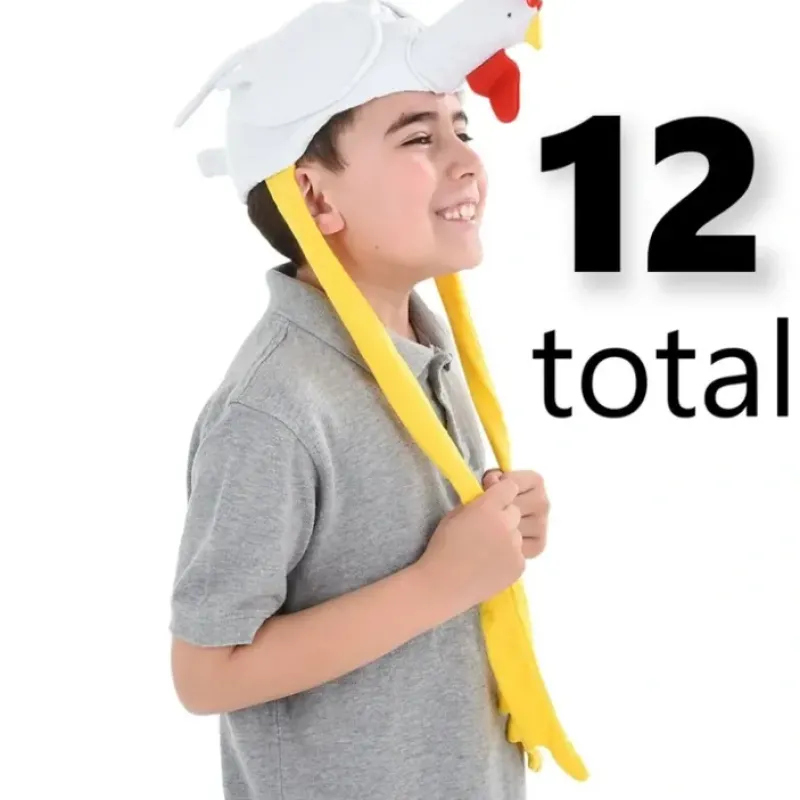 Egpull<12 Chicken Hats - Comical Costume Accessory - Fun Party Prop Joke Gag Cap Mask - Miniature Marvels: Airplane Models & Painted Dice