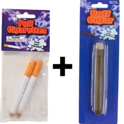 Egpull<1 CIGAR + 1 JOKE PUFF CIGARETTE 2pk - Fake Smoke Magic Trick Gag Prop COMBO - Miniature Marvels: Airplane Models & Painted Dice