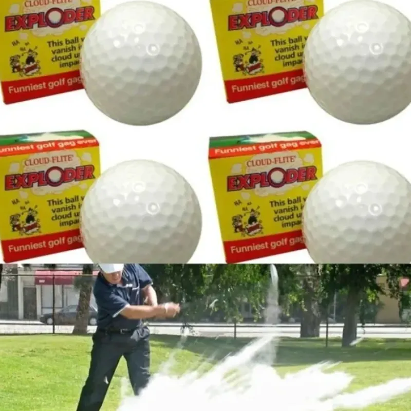 Egpull<4 Exploding Golf Balls ~ Explodes into Cloud Smoke ~ Gag Prank Joke Trick - Miniature Marvels: Airplane Models & Painted Dice