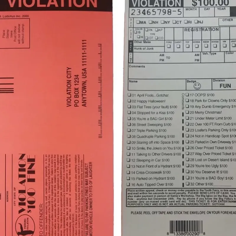 Egpull<1000 Fake Parking Tickets - Joking Funny Gag ~ Wholesale Lot - Miniature Marvels: Airplane Models & Painted Dice
