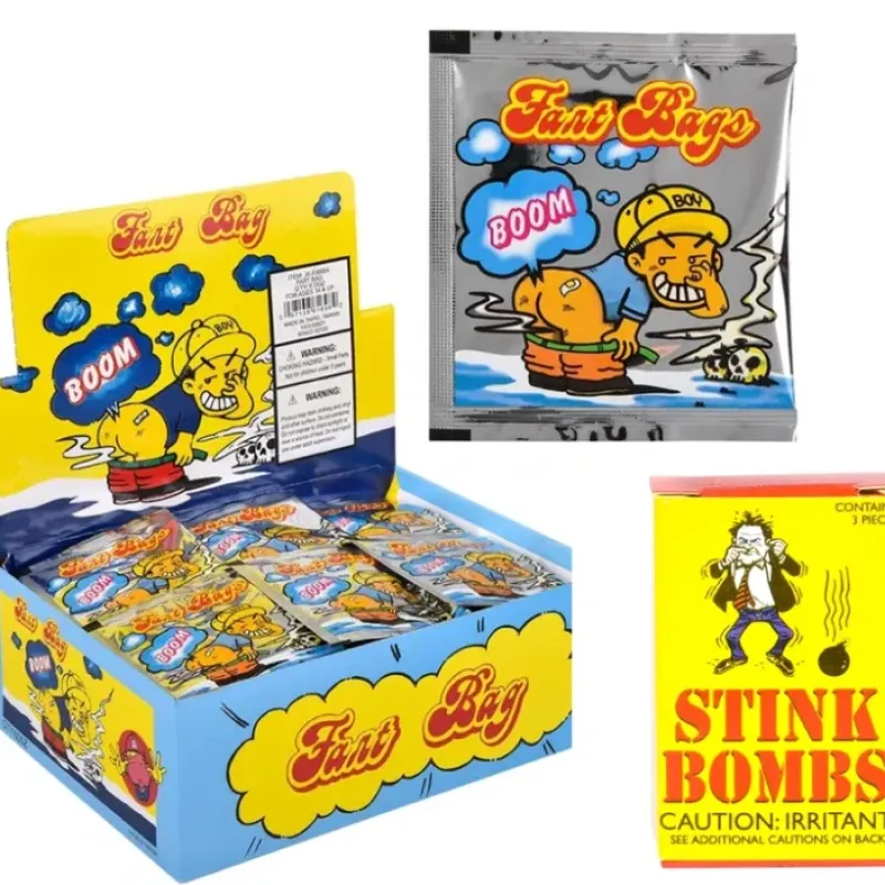 Egpull<72 Fart Bomb Bags + 3 Stink Bomb Glass Vials - funny gag prank joke (COMBO) - Miniature Marvels: Airplane Models & Painted Dice