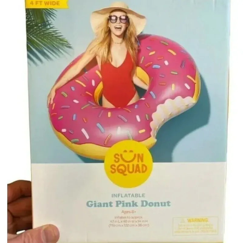 Egpull<4 FOOT Pink Sprinkle Donut Inflatable Pool Float Blow Up Party Tube - Beach Toy! - Miniature Marvels: Airplane Models & Painted Dice