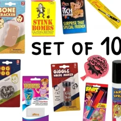 Egpull<10 GaG's & Pranks - Ultimate Set - Fart Spray-Itch-Poo-Stink Bombs-Whistle-Etc. - Miniature Marvels: Airplane Models & Painted Dice