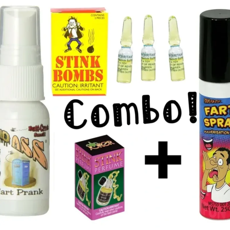 Egpull<1 Liquid Ass + 1 Fart Spray Can + 3 Stink Vials + 1 Stink Perfume ~ GaG Joke Set - Miniature Marvels: Airplane Models & Painted Dice