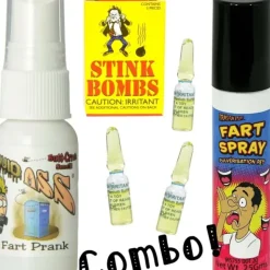 Egpull<1 Liquid Ass + 1 Fart Spray Can + 3 Stink Vials + Joker's Prank GaG Joke Set - Miniature Marvels: Airplane Models & Painted Dice