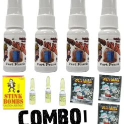 Egpull<4 LIQUID ASS SPRAY BOTTLES + 3 GLASS STINK BOMBS + 3 FART BAGS - Gag Prank Joke - Miniature Marvels: Airplane Models & Painted Dice