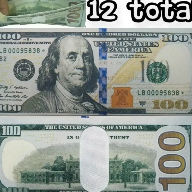 Egpull<12 Pack - 100 Hundred Dollar Bill Wallets Money Bi-Fold Card Holder - Miniature Marvels: Airplane Models & Painted Dice