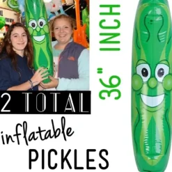 Egpull<12 Pack - GIANT Jumbo 36" Green Inflatable Smiling PICKLE HEAD (3 FEET) Vinyl Pool Noodle - Miniature Marvels: Airplane Models & Painted Dice