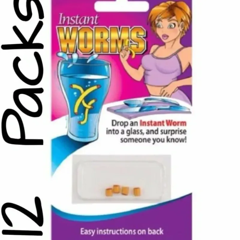 Egpull<12 PACKS - INSTANT MAGGOT GRUB WORMS - Drink Magic Trick Gag Prank Novelty Joke - Miniature Marvels: Airplane Models & Painted Dice
