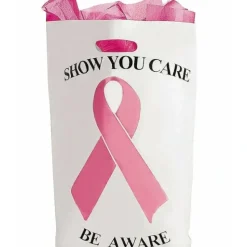 Egpull<10 Pink Ribbon Breast Cancer Awareness Plastic Bags - with handles - Miniature Marvels: Airplane Models & Painted Dice