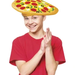 Egpull<15" PIZZA HAT - Cheese Pepperoni Pie Cap Food-Prop-Halloween Funny Party Costume - Miniature Marvels: Airplane Models & Painted Dice