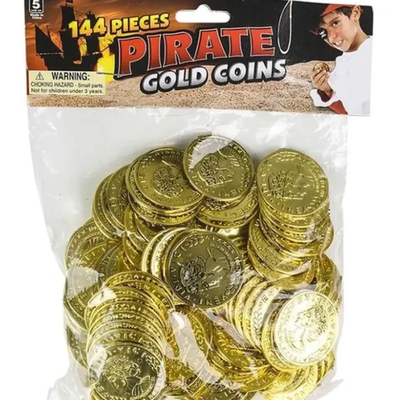 Egpull<1000 Plastic Gold Coins Pirate Treasure Chest Play Money Birthday Party Favors - Miniature Marvels: Airplane Models & Painted Dice