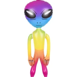 Egpull<36" Rainbow Color Space Alien Inflate - Inflatable 3 Feet Blow Up Prop UFO Child Play Toy - Miniature Marvels: Airplane Models & Painted Dice