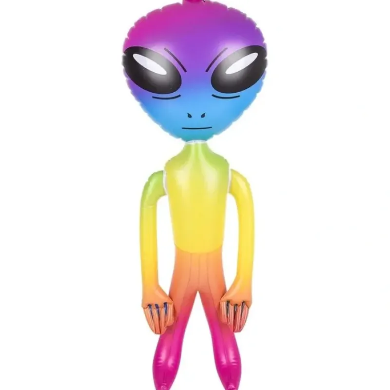 Egpull<36" Rainbow Color Space Alien Inflate - Inflatable 3 Feet Blow Up Prop UFO Child Play Toy - Miniature Marvels: Airplane Models & Painted Dice