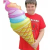 Egpull<12 RAINBOW SWIRL Inflatable Ice Cream Cone - Wonka Pool Toy Decoration (1 dz) - Miniature Marvels: Airplane Models & Painted Dice