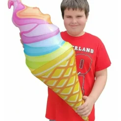 Egpull<12 RAINBOW SWIRL Inflatable Ice Cream Cone - Wonka Pool Toy Decoration (1 dz) - Miniature Marvels: Airplane Models & Painted Dice