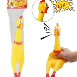Egpull<12" SCREECHING RUBBER CHICKEN - SQUEAK Sound Squeeze Screaming Dog Child Toy - Miniature Marvels: Airplane Models & Painted Dice