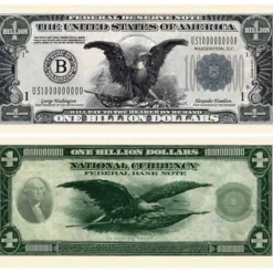 Egpull<1000 TOTAL - Classic Billion Dollar Eagle Party Novelty Fake Poker Money Bills - Miniature Marvels: Airplane Models & Painted Dice