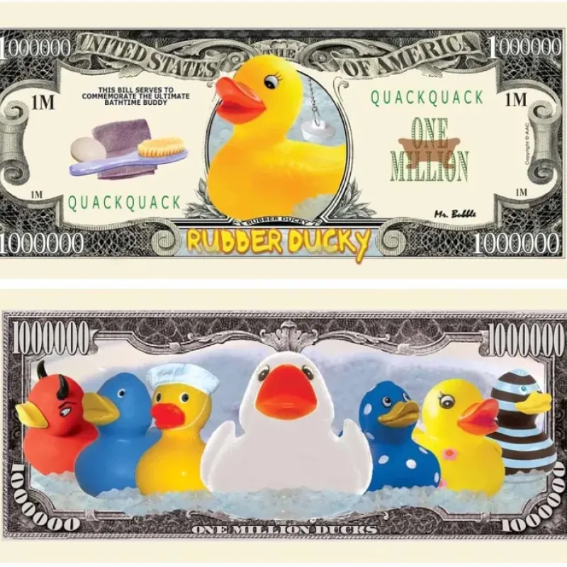 Egpull<1000 TOTAL - Rubber Ducky Million Dollar Collectible Novelty Bills - Funny Money - Miniature Marvels: Airplane Models & Painted Dice