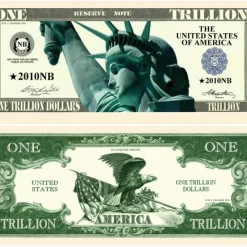 Egpull<1000 TOTAL - Statue Liberty Trillion Dollar Bill Funny Fake Money Party Novelty - Miniature Marvels: Airplane Models & Painted Dice