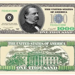 Egpull<100 TOTAL $1,000.00 Thousand Dollar Casino Party Novelty Fake Poker Money Bills - Miniature Marvels: Airplane Models & Painted Dice