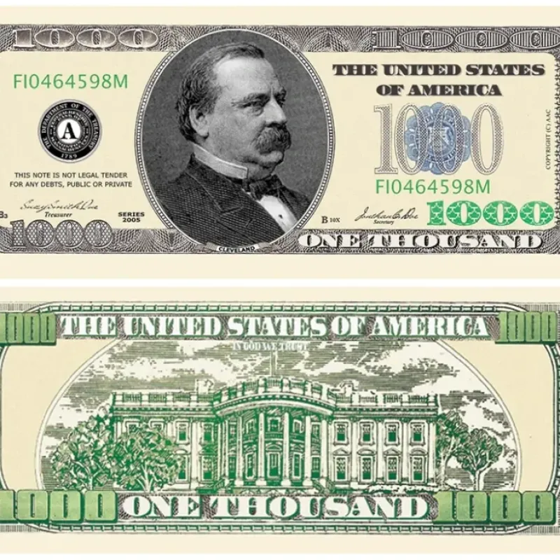 Egpull<100 TOTAL $1,000.00 Thousand Dollar Casino Party Novelty Fake Poker Money Bills - Miniature Marvels: Airplane Models & Painted Dice