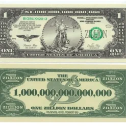 Egpull<1000 TOTAL - Zillion Dollar Funny Money Bills Party Novelty Fake Casino Poker - Miniature Marvels: Airplane Models & Painted Dice
