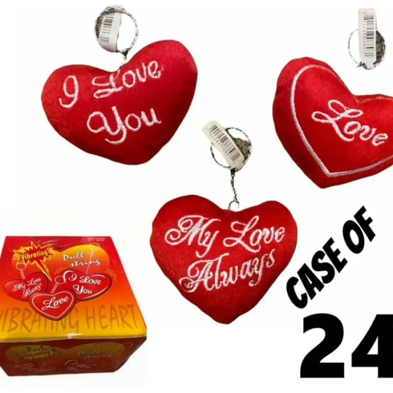 Egpull<24 Vintage 80's Pull String Vibrating Stuffed Hearts Key Chain Ring Valentine - Miniature Marvels: Airplane Models & Painted Dice