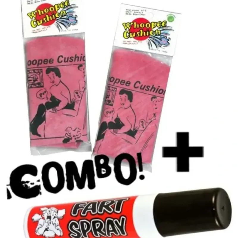Egpull<2 Whoopie Cushions + 1 Fart Spray Can ~COMBO PRANK PARTY SET~ - Miniature Marvels: Airplane Models & Painted Dice