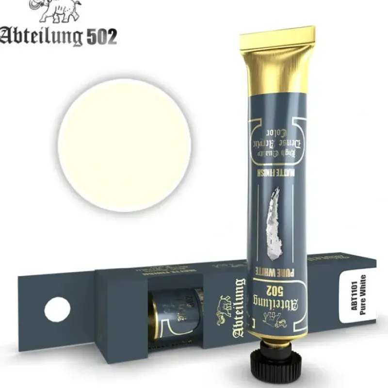 Paint<Abteilung 502: Acrylic Tube - Pure White LTG AK-ABT1101 - Miniature Marvels: Airplane Models & Painted Dice