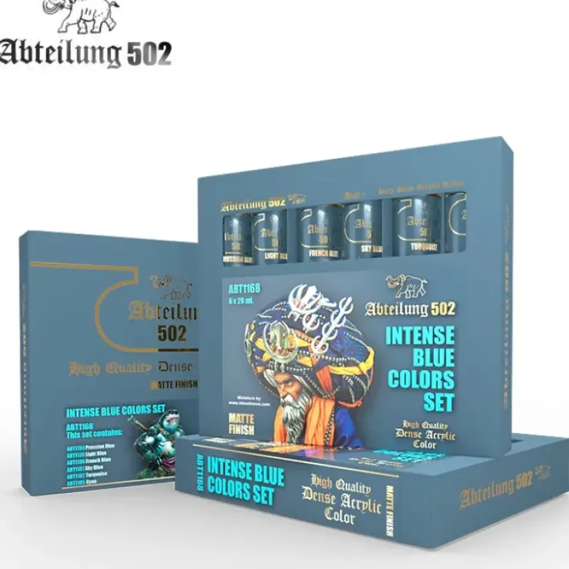 Paint<Abteilung 502: Intense Blue Colors Set LTG AK-ABT1168 - Miniature Marvels: Airplane Models & Painted Dice