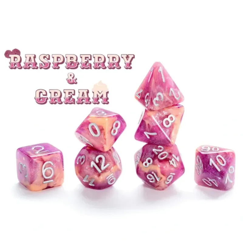 Dice<Aether Dice: "Rasberry & Cream" GKG AE157 - Miniature Marvels: Airplane Models & Painted Dice