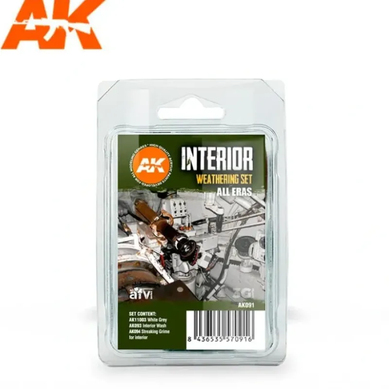 Paint<AFV Series: Interior Weathering Set LTG AK-091 - Miniature Marvels: Airplane Models & Painted Dice