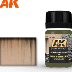 Paint<AFV Series: Streaking Grime for DAK Vehicles LTG AK-067 - Miniature Marvels: Airplane Models & Painted Dice