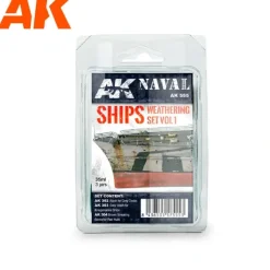Paint<AK Naval Series: Ships Vol.1 Weathering Set LTG AK-555 - Miniature Marvels: Airplane Models & Painted Dice