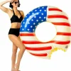 Egpull<Americana Frosted Donut Pool Float - Inflatable USA Flag Blow Up Swimming Tube - Miniature Marvels: Airplane Models & Painted Dice