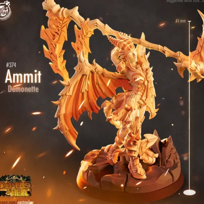Miniature<Ammit Demonette - Miniature Marvels: Airplane Models & Painted Dice