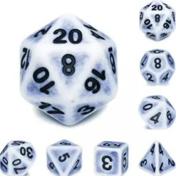 Shop All*Ancient Cerulean Dice w/Black Numbers - Miniature Marvels: Airplane Models & Painted Dice