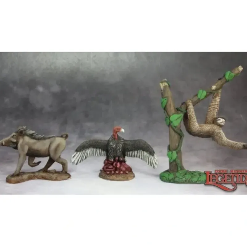 Miniature<Animal Companions IV (Warthog, Vulture, Sloth): Dark Heaven Legends RPR 03624 - Miniature Marvels: Airplane Models & Painted Dice