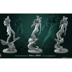 Miniature<Anita the Young Witch, 32mm - Miniature Marvels: Airplane Models & Painted Dice