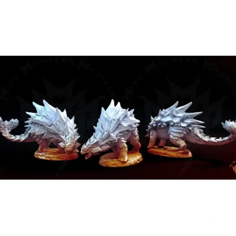 Miniature<Ankylosaurs Running - Miniature Marvels: Airplane Models & Painted Dice
