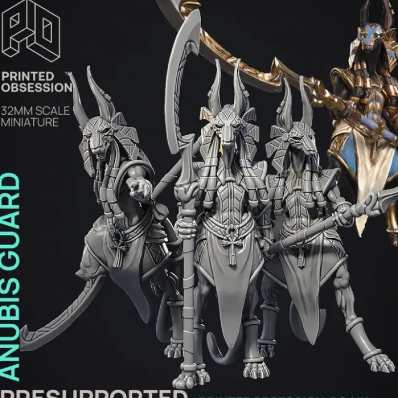 Miniature<Anubis Guard - Miniature Marvels: Airplane Models & Painted Dice